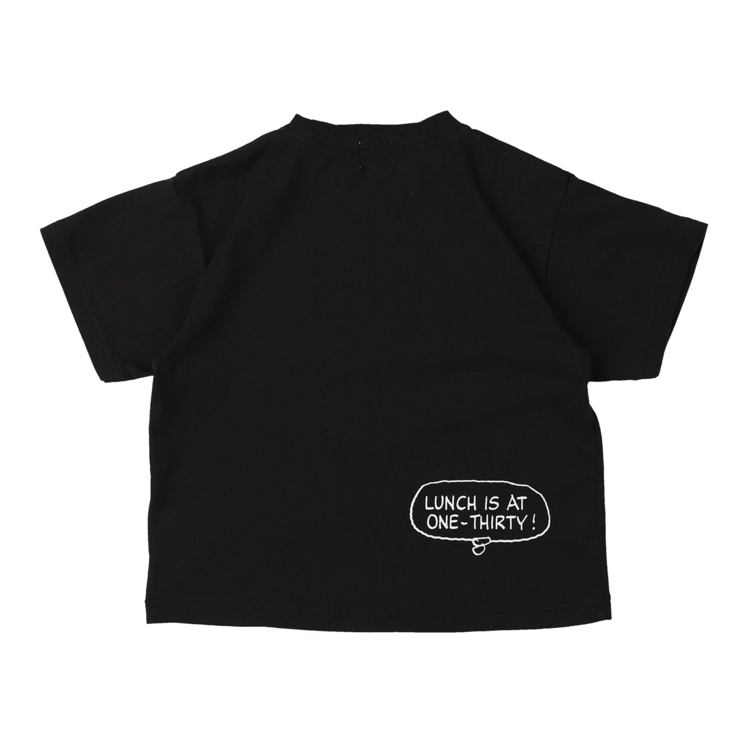 儿童黑色印花棉T恤