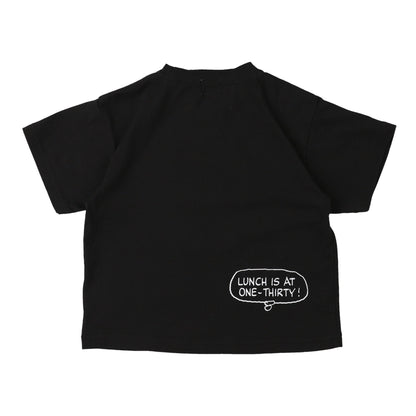 儿童黑色印花棉T恤