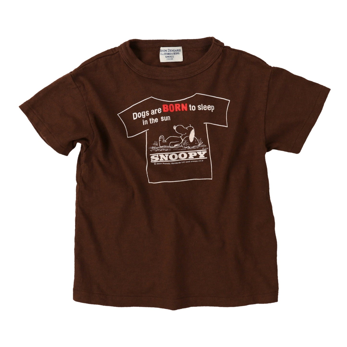儿童棕色史努比棉T恤