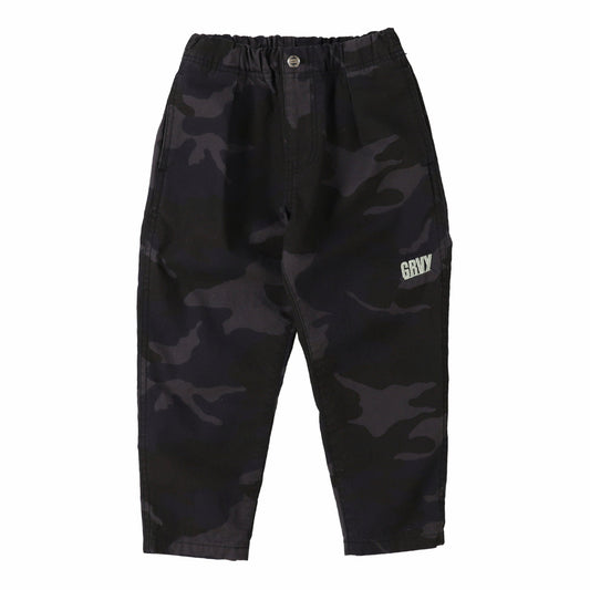 儿童黑色迷彩棉长裤