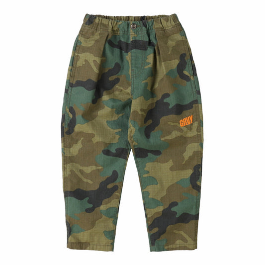 儿童军绿色迷彩棉长裤