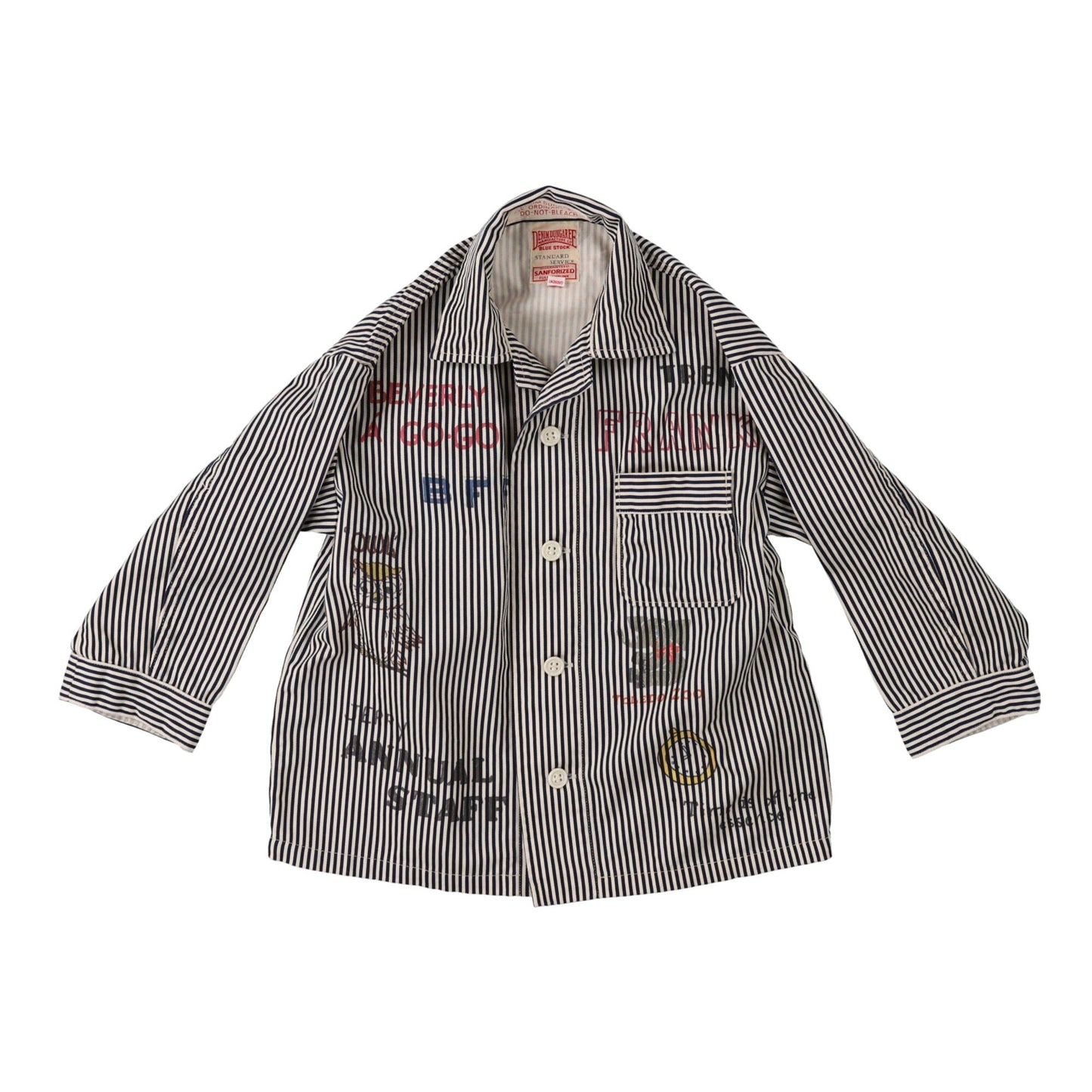 儿童黑色条纹棉衬衫