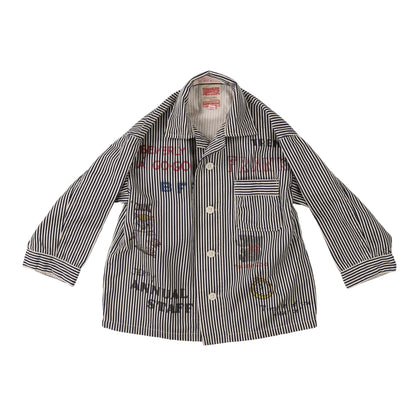 儿童黑色条纹棉衬衫