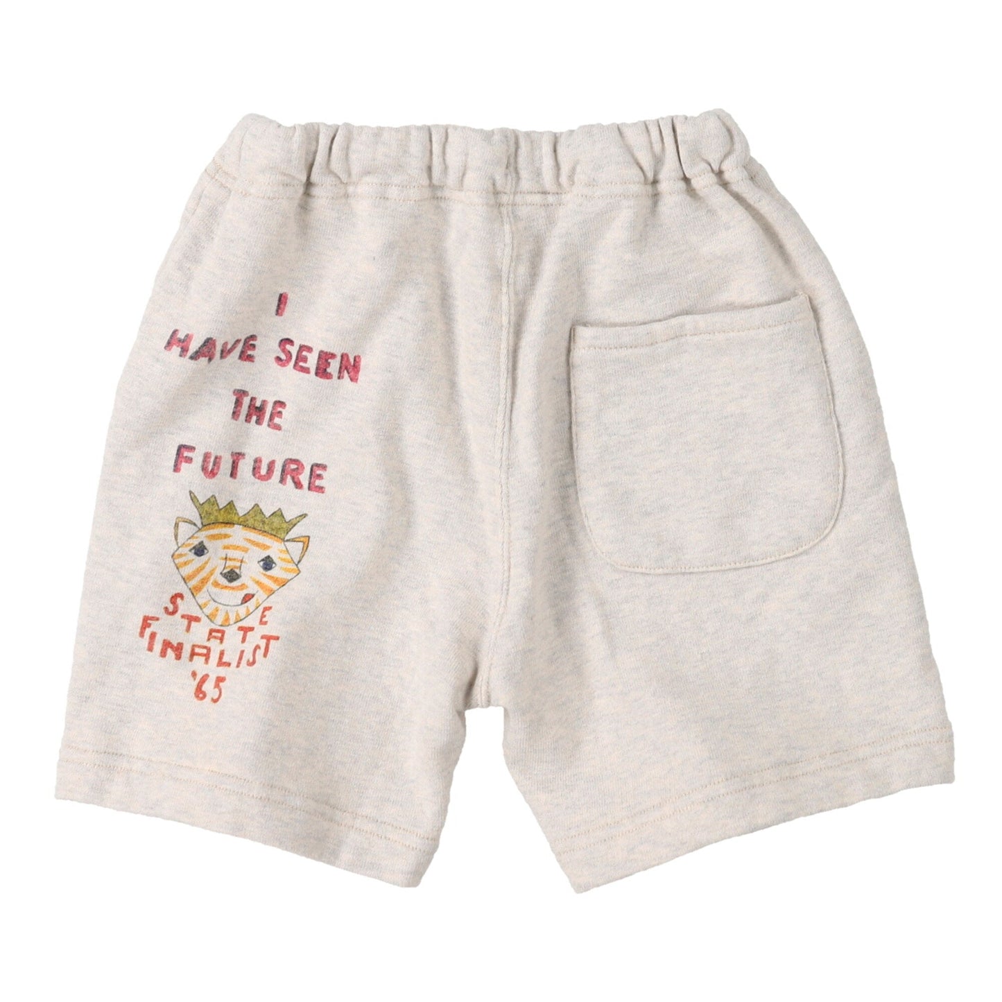 儿童浅灰色印花棉短裤