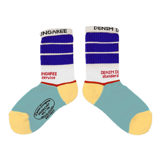 儿童蓝色条纹棉袜