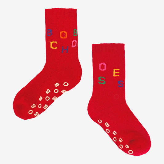 儿童红色Logo棉袜