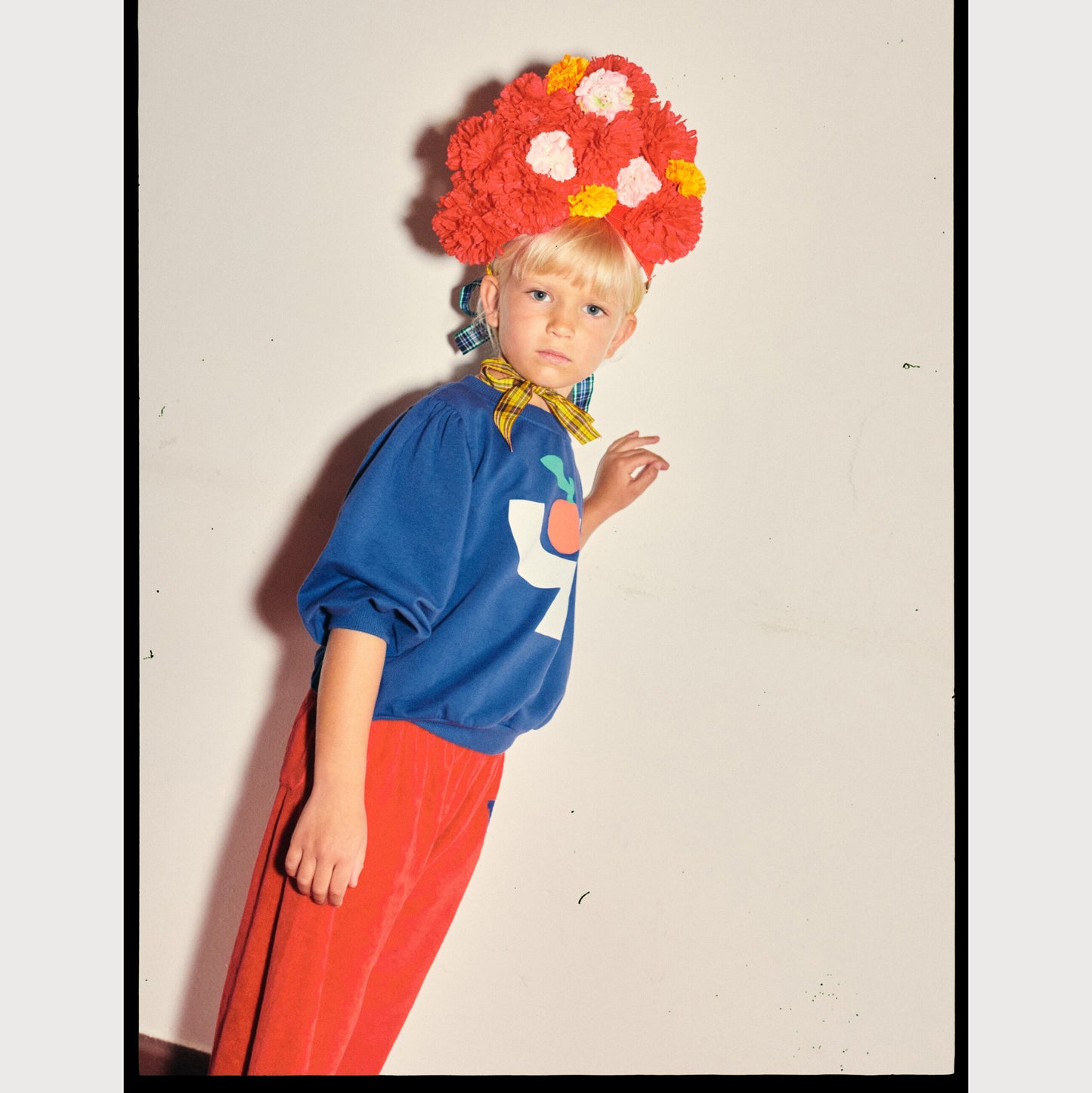 儿童蓝色印花棉卫衣