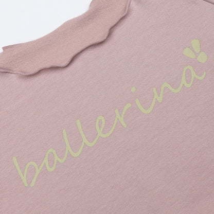 女童粉色芭蕾舞短款T恤