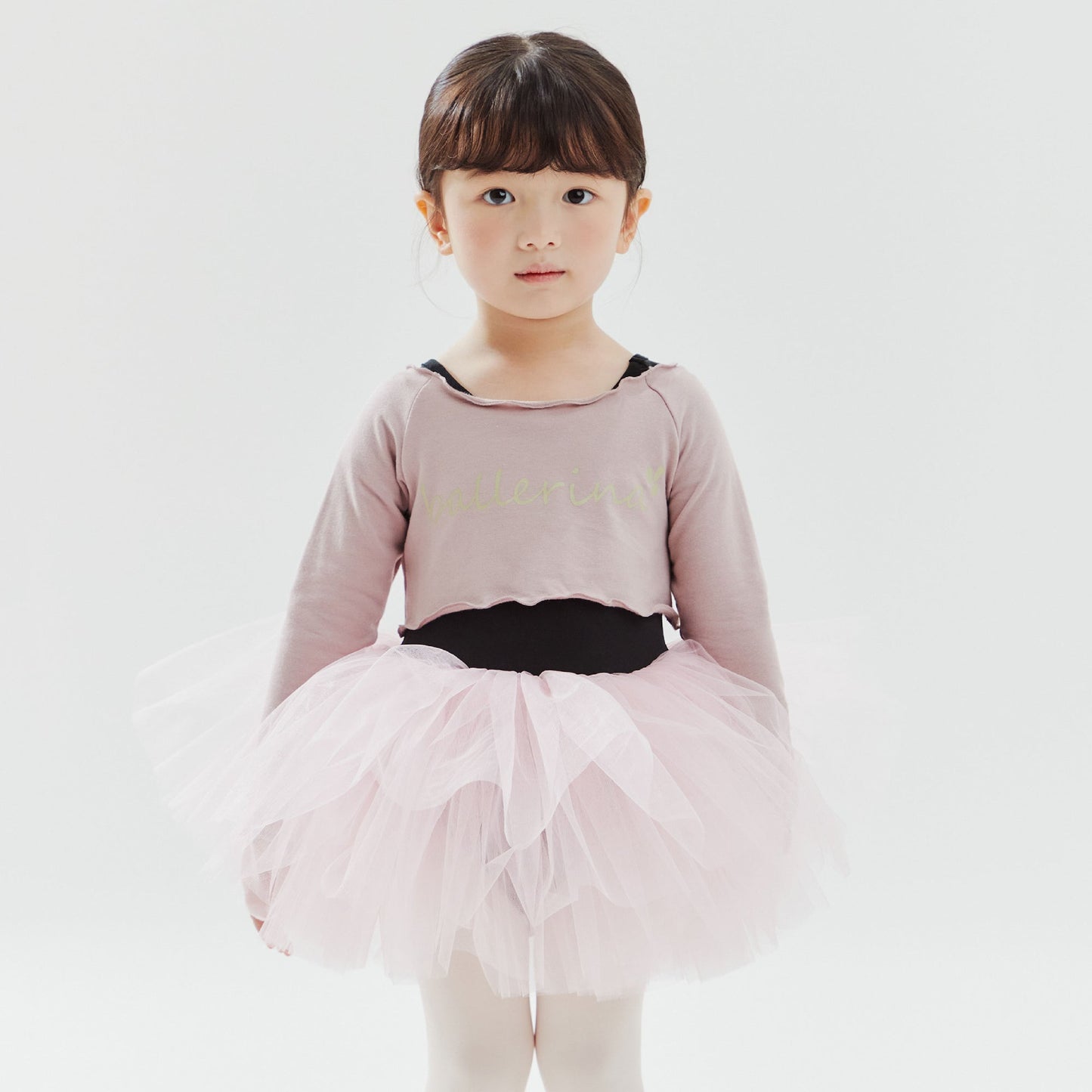 女童粉色芭蕾舞短款T恤