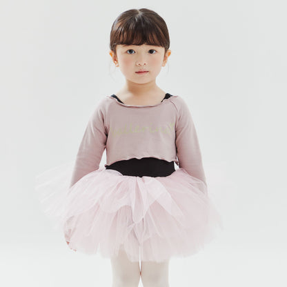 女童粉色芭蕾舞短款T恤