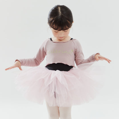 女童粉色芭蕾舞短款T恤