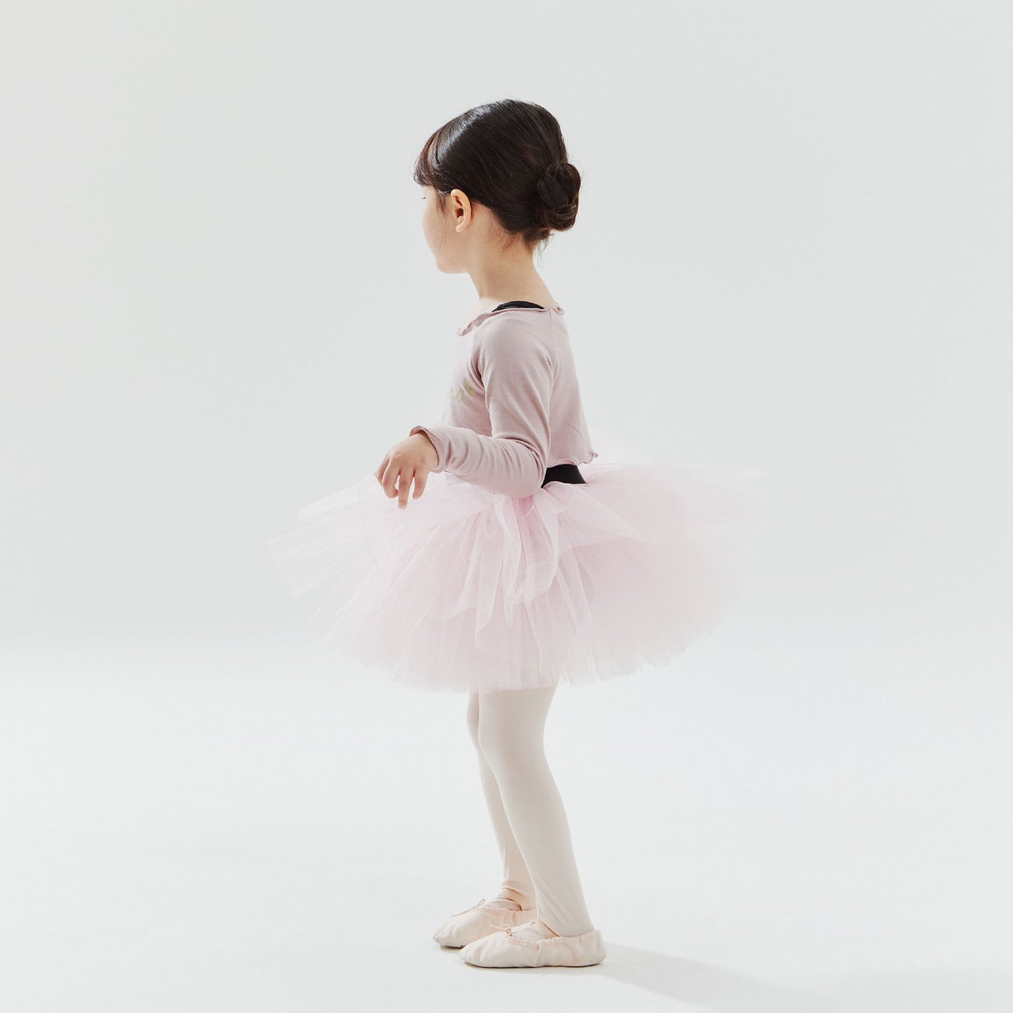 女童粉色芭蕾舞短款T恤