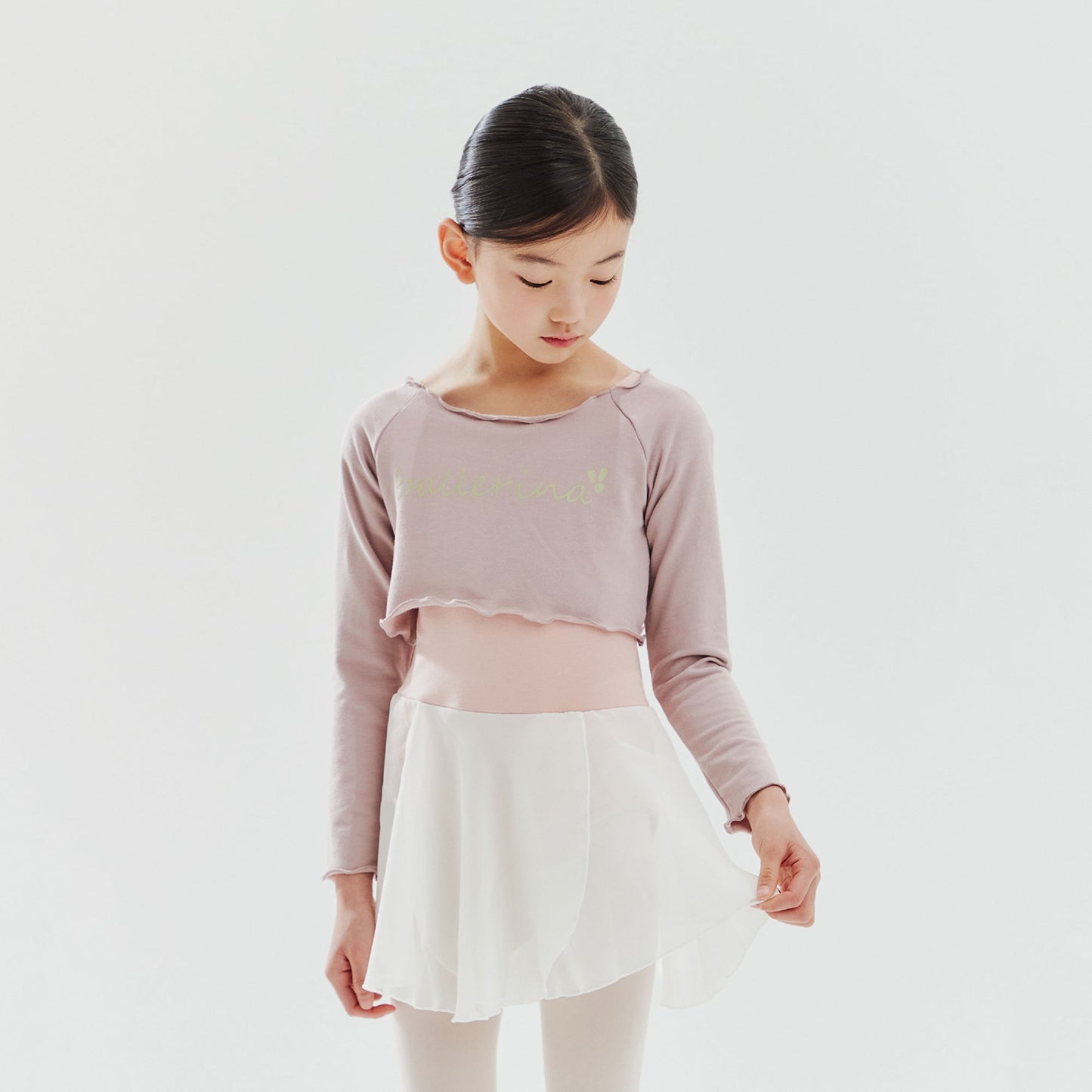 女童粉色芭蕾舞短款T恤