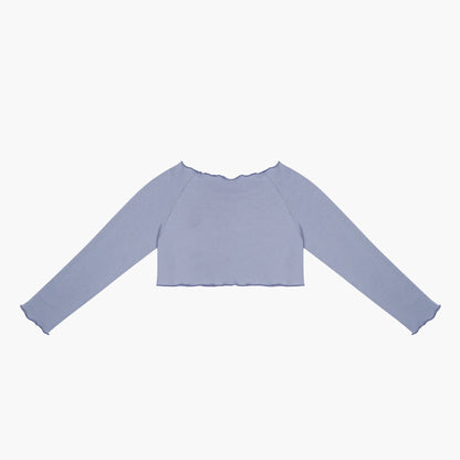 女童蓝色芭蕾舞短款T恤