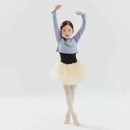 女童蓝色芭蕾舞短款T恤