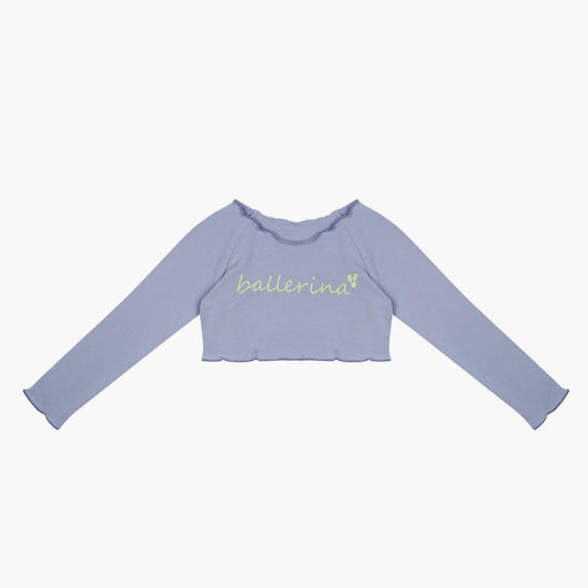 女童蓝色芭蕾舞短款T恤