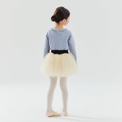 女童蓝色芭蕾舞短款T恤