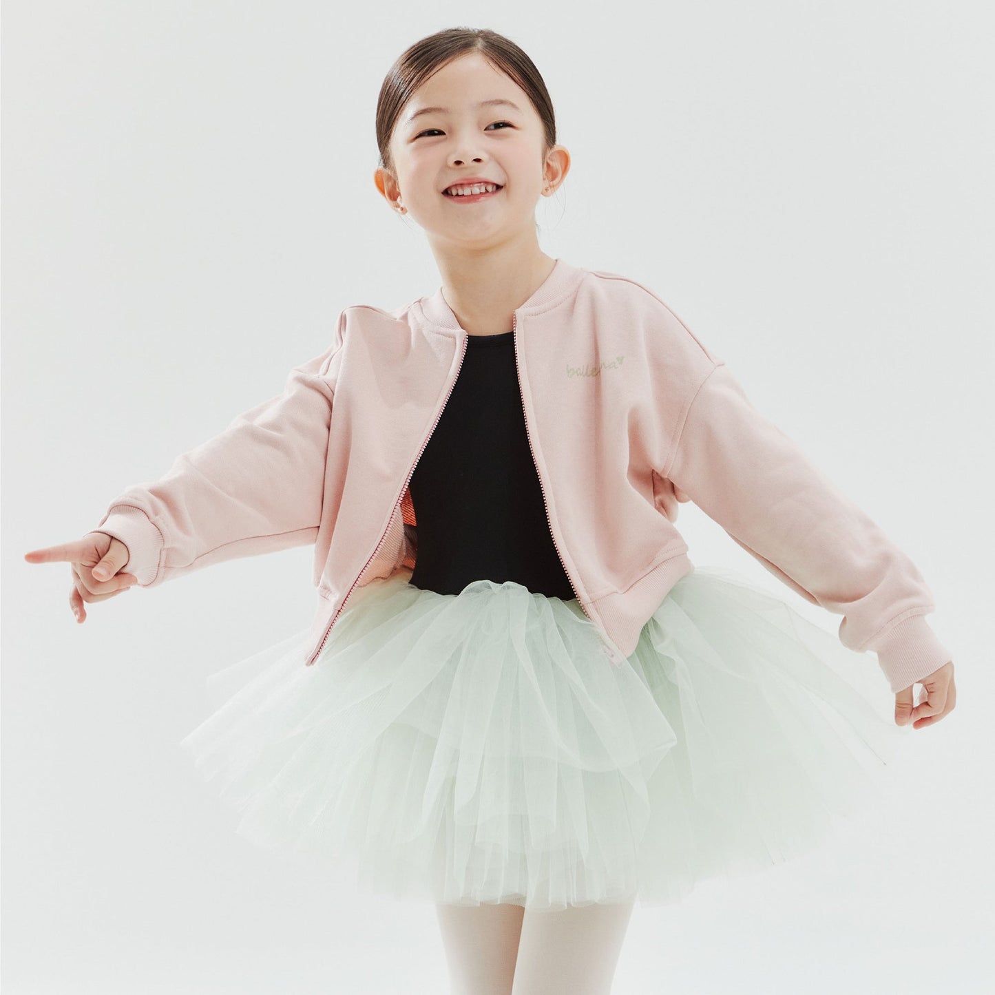 女童紫色芭蕾舞拉链夹克