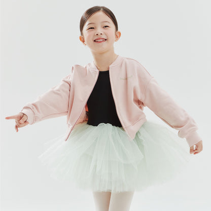 女童紫色芭蕾舞拉链夹克