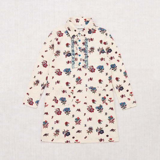 女童白色碎花棉连衣裙