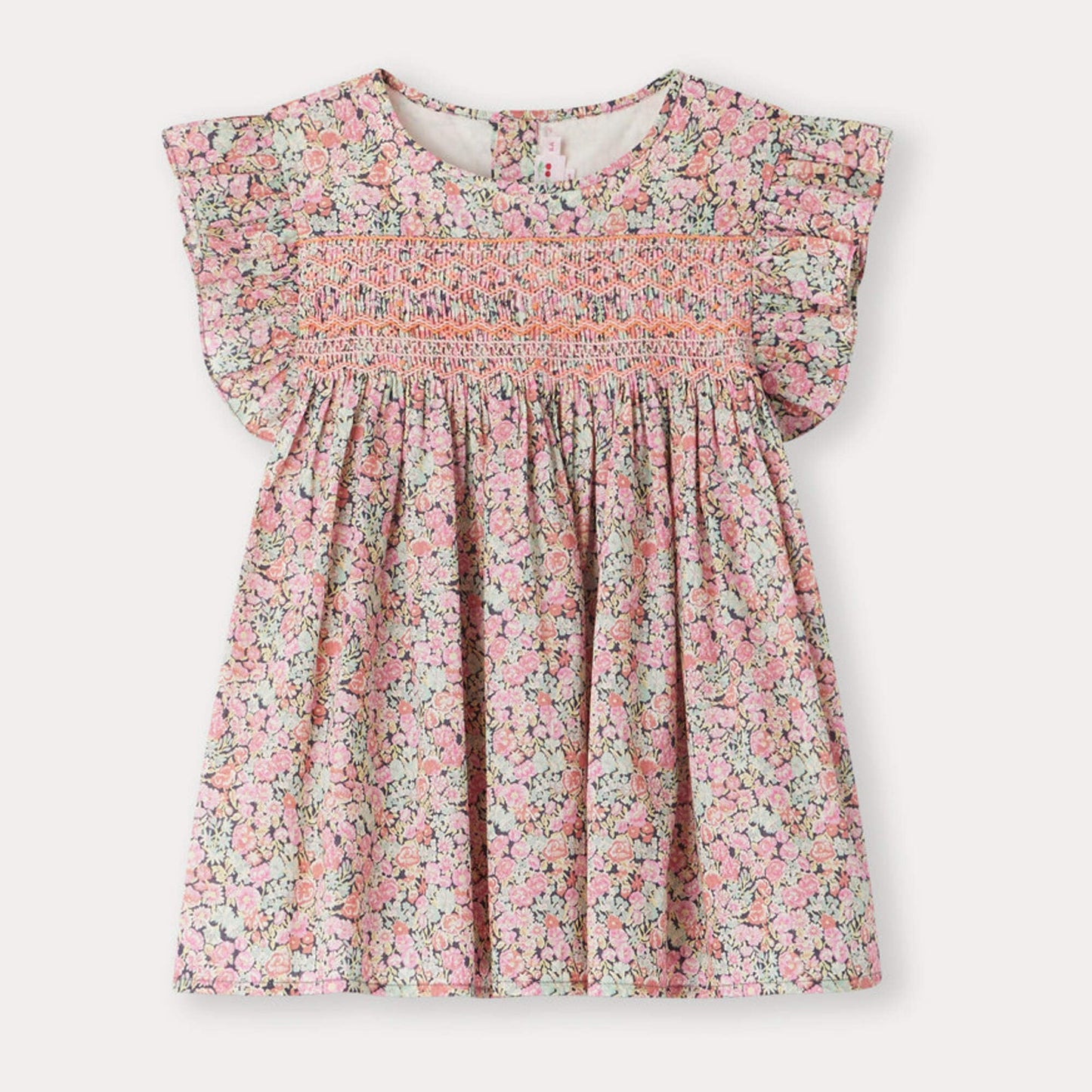 女童粉色碎花棉上衣