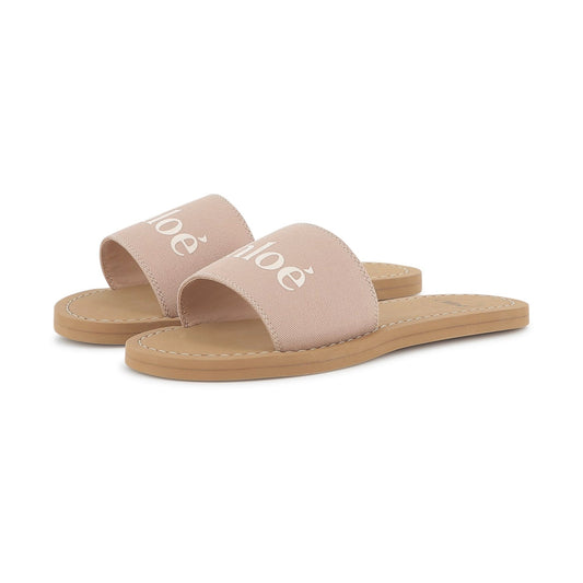 女童浅粉色Logo凉鞋