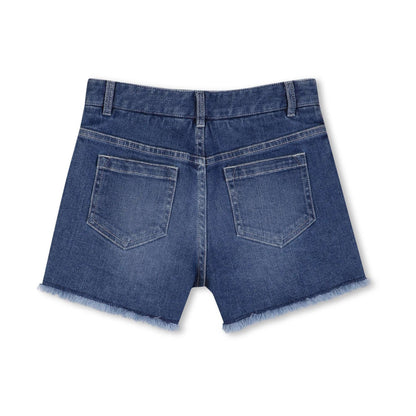 女童蓝色牛仔短裤