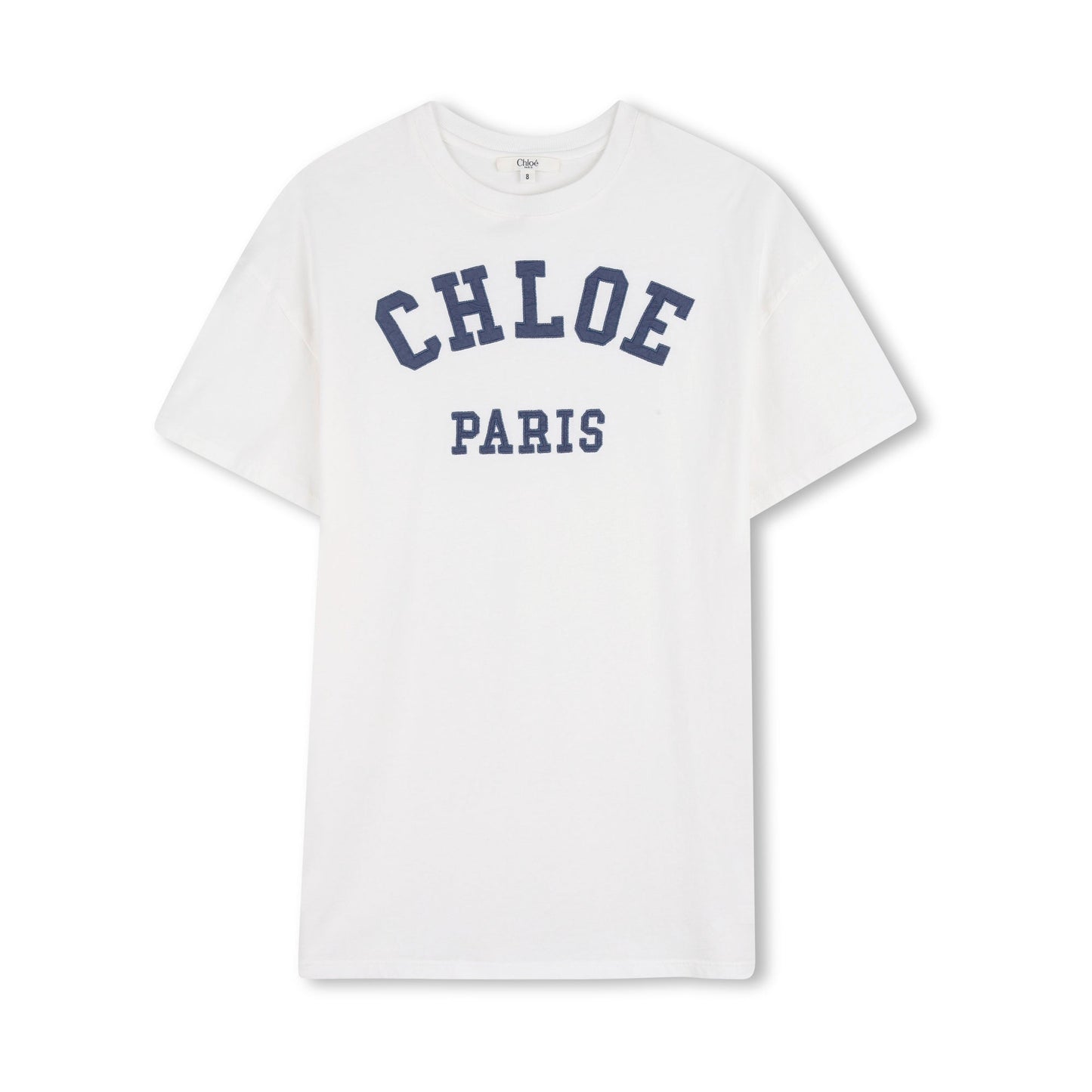 女童白色Logo棉连衣裙