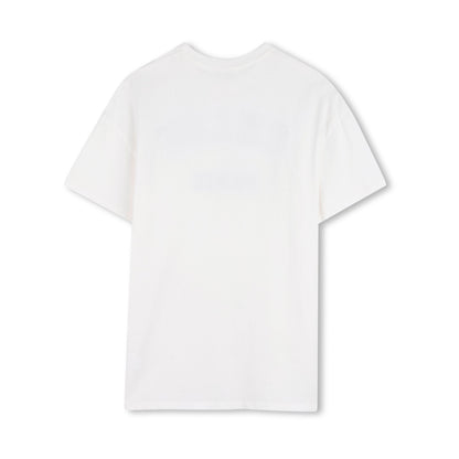 女童白色Logo棉连衣裙