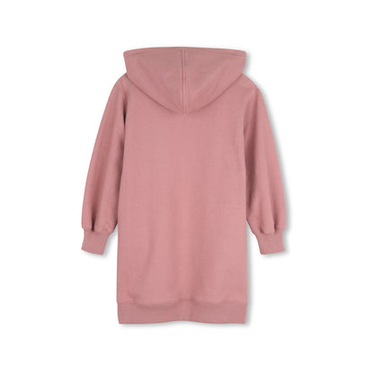 女童粉色Logo连帽棉连衣裙