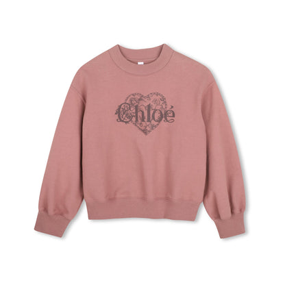 女童粉色Logo棉卫衣