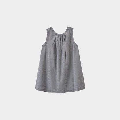 女童黑色格子棉连衣裙