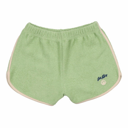 女童绿色棉短裤