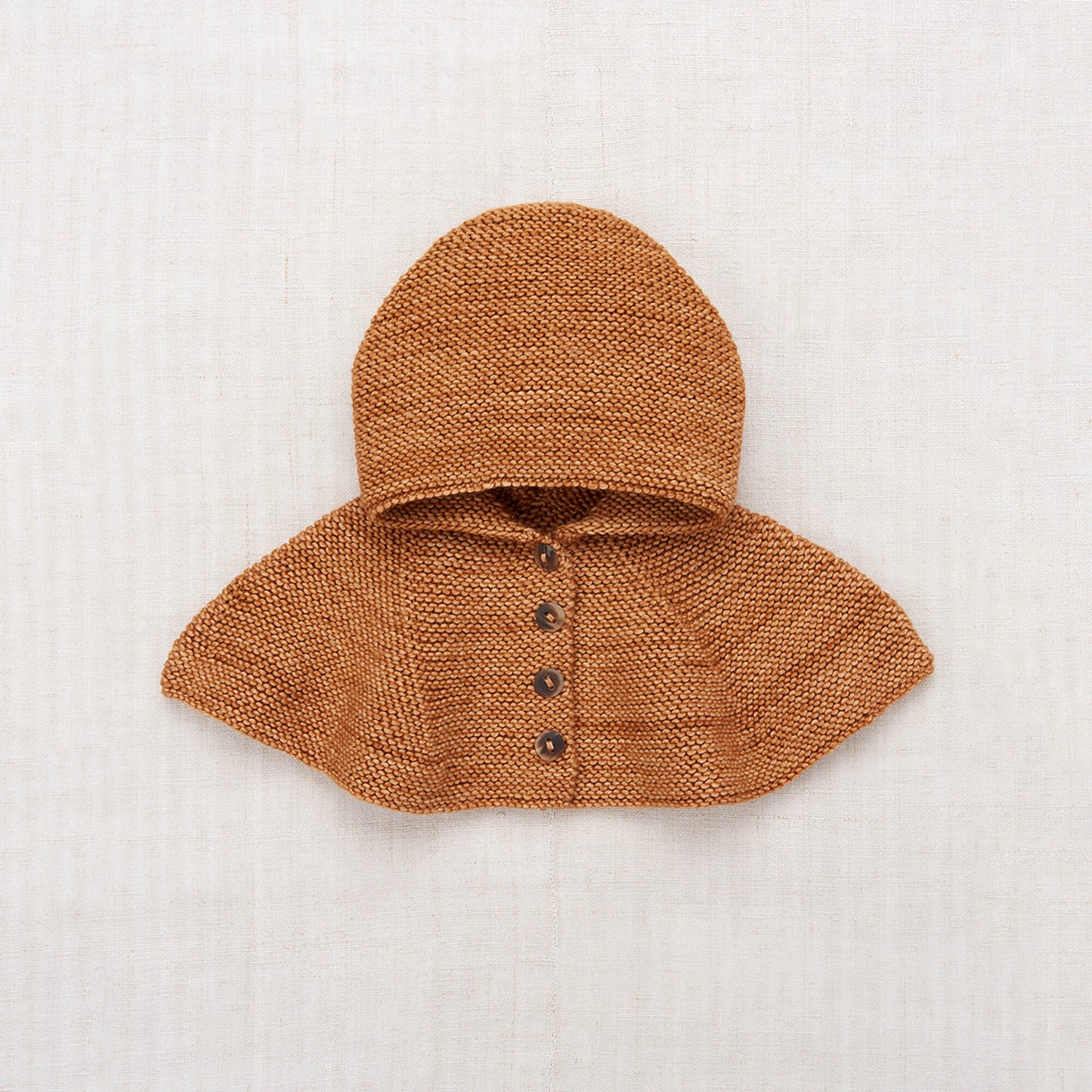 儿童玫瑰金色羊毛斗篷帽