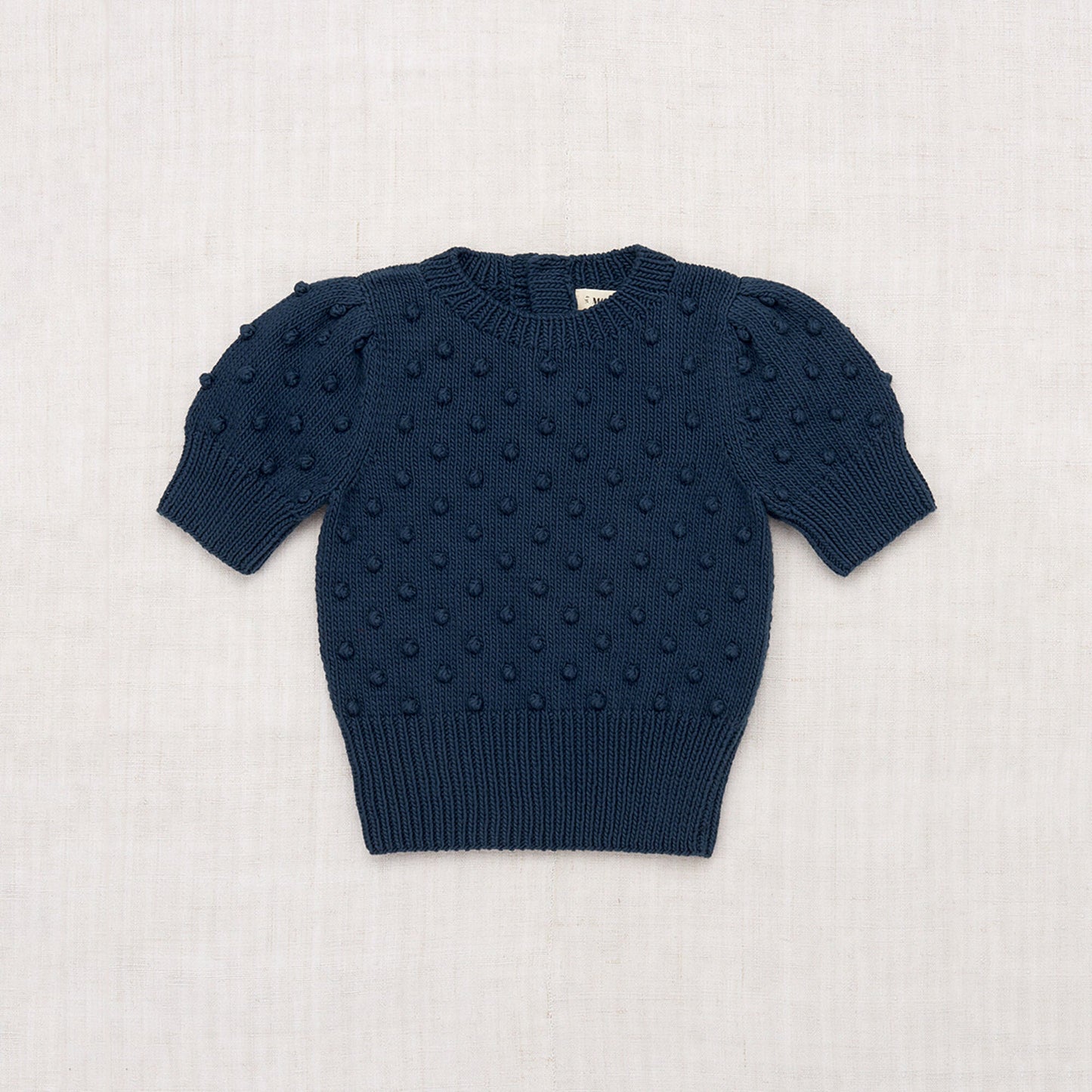 女童藏青色爆米花毛衣