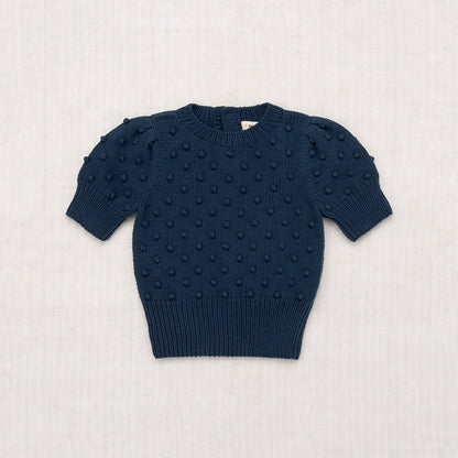 女童藏青色爆米花毛衣