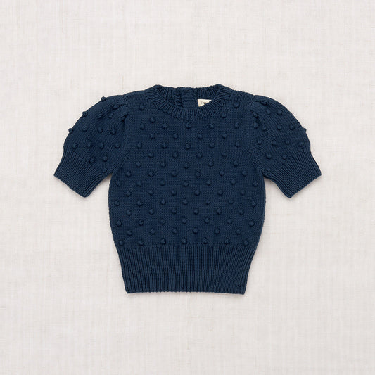 女童藏青色爆米花毛衣