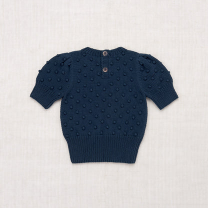 女童藏青色爆米花毛衣