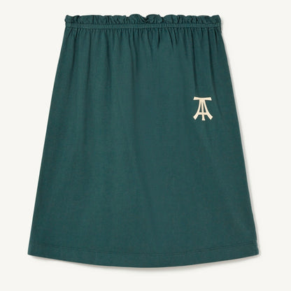 女童绿色Logo棉短裙