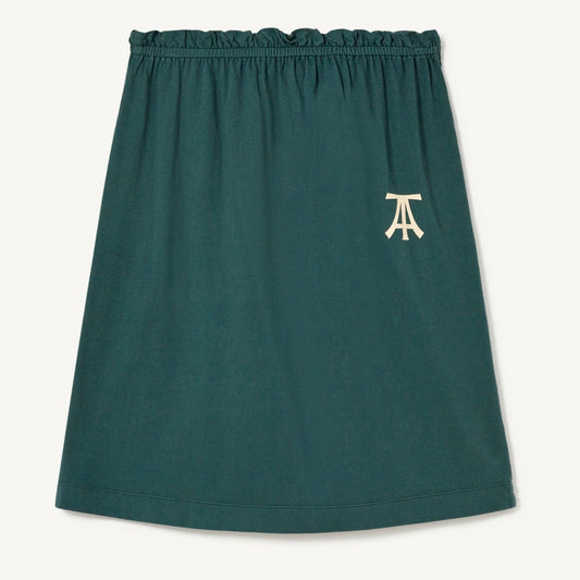 女童绿色Logo棉短裙