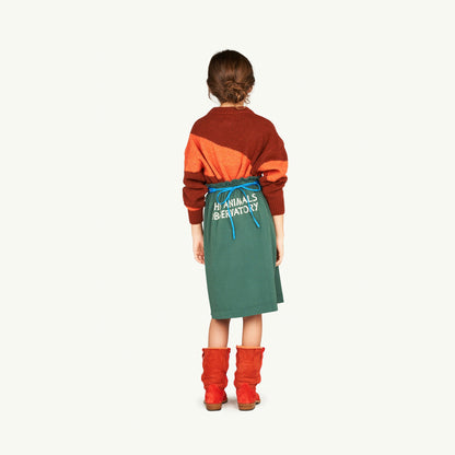 女童绿色Logo棉短裙