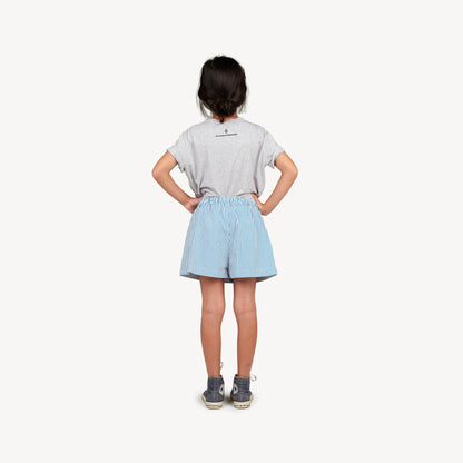 女童蓝色条纹棉裙裤