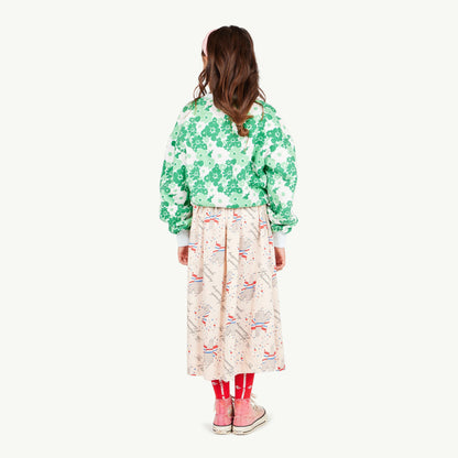 女童浅粉色印花棉短裙