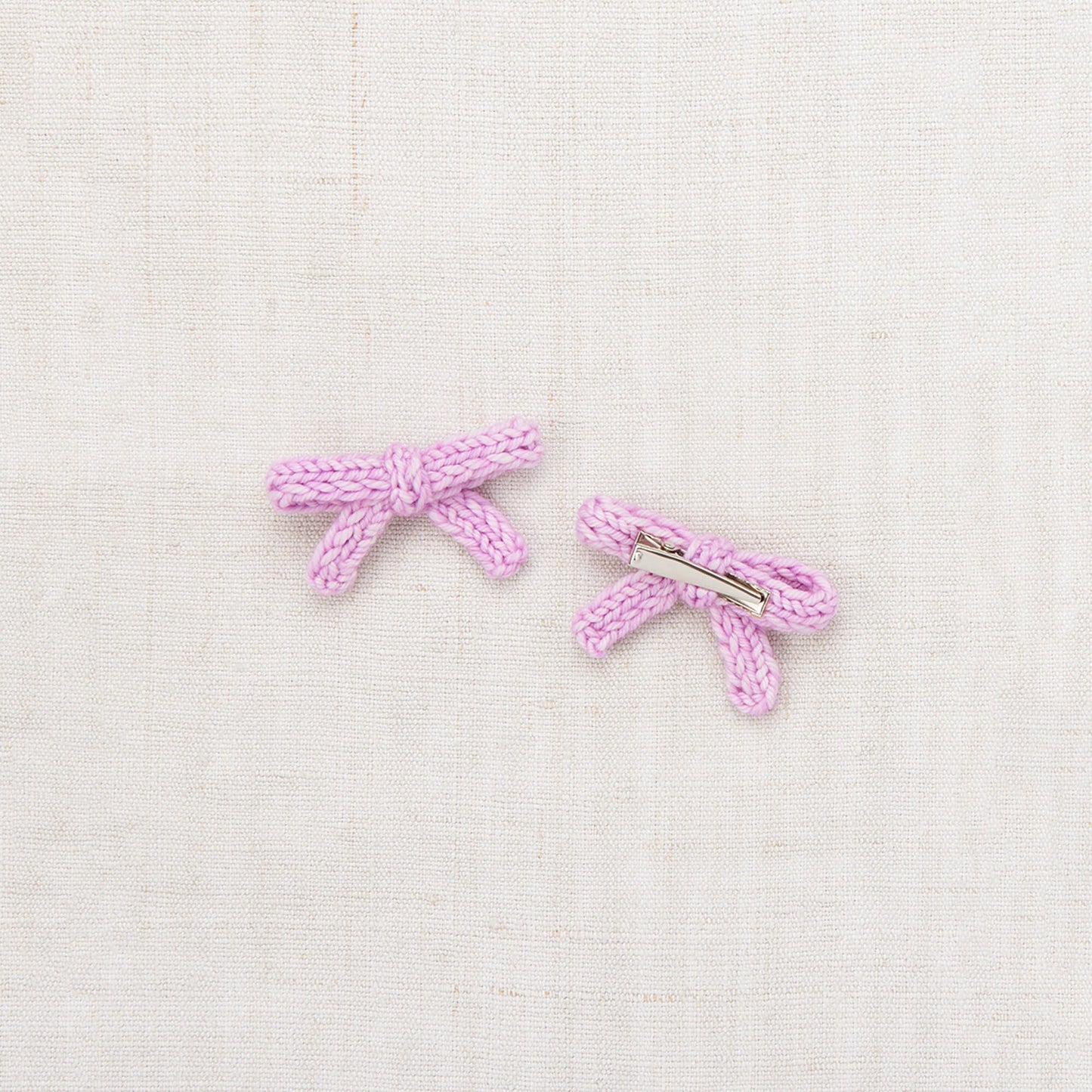 女童粉紫色蝴蝶结发夹