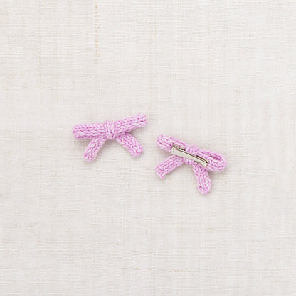 女童粉紫色蝴蝶结发夹