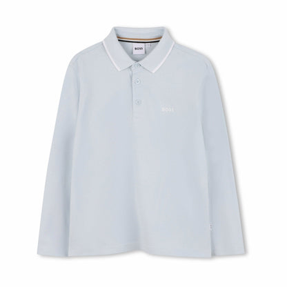 男童淡蓝色Logo棉Polo衫