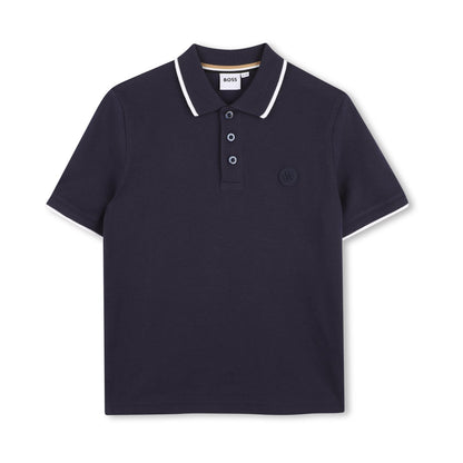 男童藏青色棉Polo衫