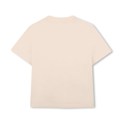 男童米色Logo棉T恤