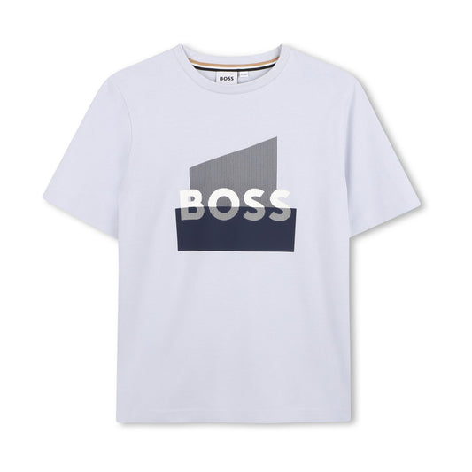 男童淡蓝色Logo棉T恤