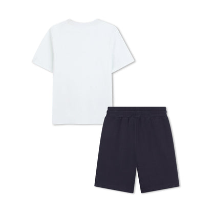 男童浅绿色Logo棉套装